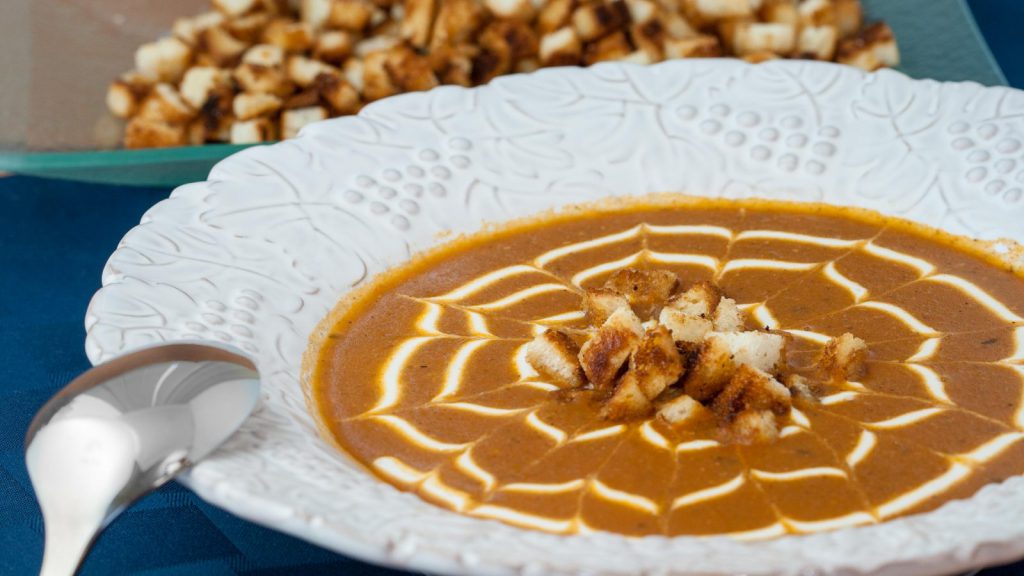 Prawn Bisque with Golden Croutons