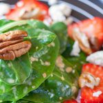 Spinach Strawberries Salad with Pecans